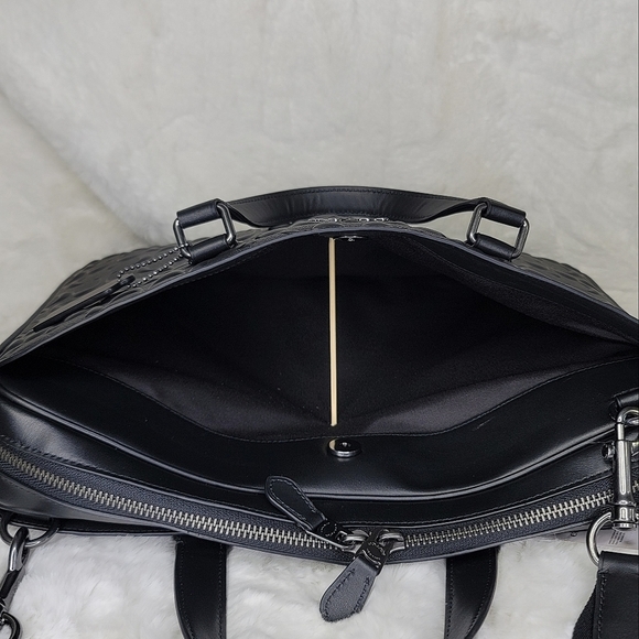 😘 NWT Coach 2 SET Laptop Bag Briefcase Wallet Designer Signature Embossed - Picture 11 of 14